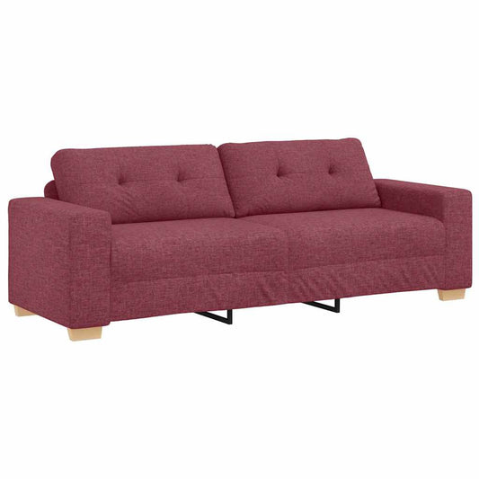 Sofá de 3 Lugares com almofada vermelho tinto tecido