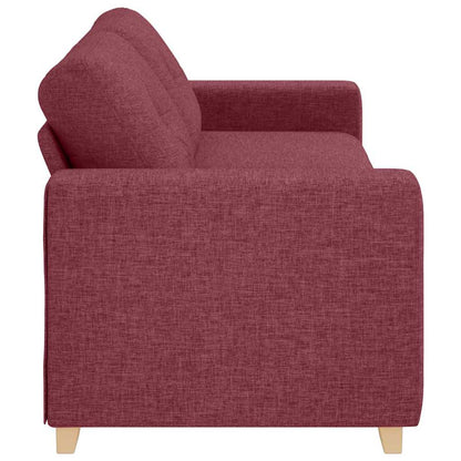 Sofá de 3 Lugares com almofada vermelho tinto tecido