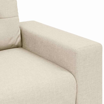 Sofá com almofada com travesseiro Bege 220 x 78 x 84 cm Linho