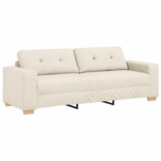Sofá com almofada com travesseiro Bege 220 x 78 x 84 cm Linho