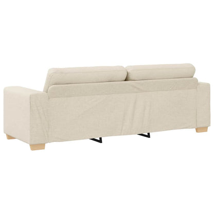 Sofá com almofada com travesseiro Bege 220 x 78 x 84 cm Linho