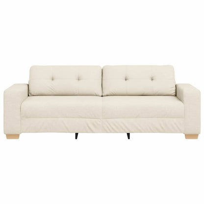 Sofá com almofada com travesseiro Bege 220 x 78 x 84 cm Linho