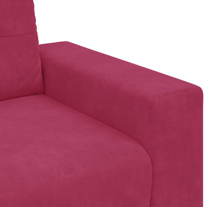 Sofá de dois lugares com almofada vermelho tinto Veludo