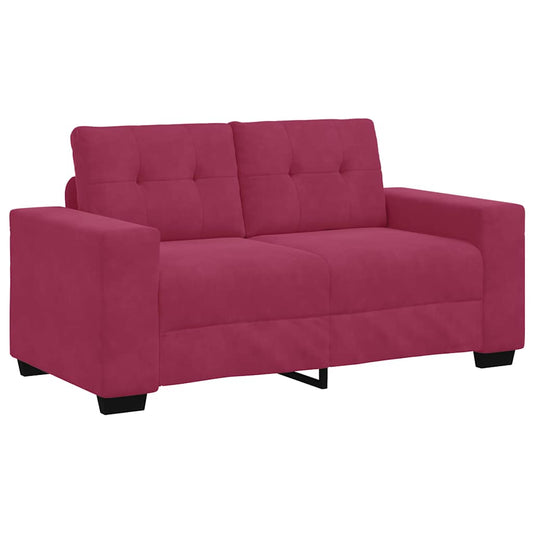 Sofá de dois lugares com almofada vermelho tinto Veludo