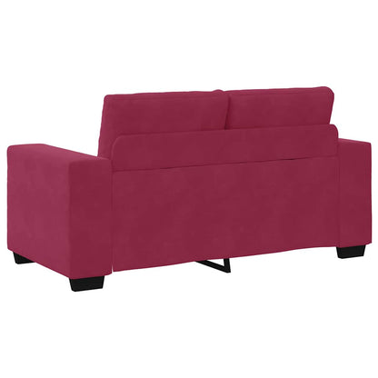 Sofá de dois lugares com almofada vermelho tinto Veludo
