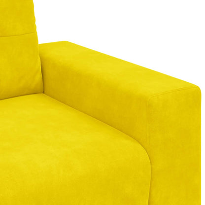 Sofá de dois lugares com almofada Amarelo Veludo