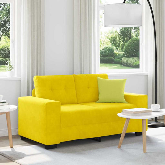 Sofá de dois lugares com almofada Amarelo Veludo