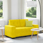 Sofá de dois lugares com almofada Amarelo Veludo