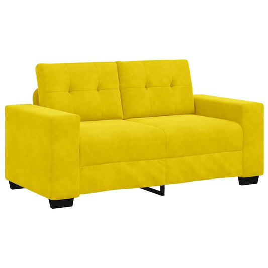 Sofá de dois lugares com almofada Amarelo Veludo