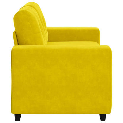 Sofá de dois lugares com almofada Amarelo Veludo