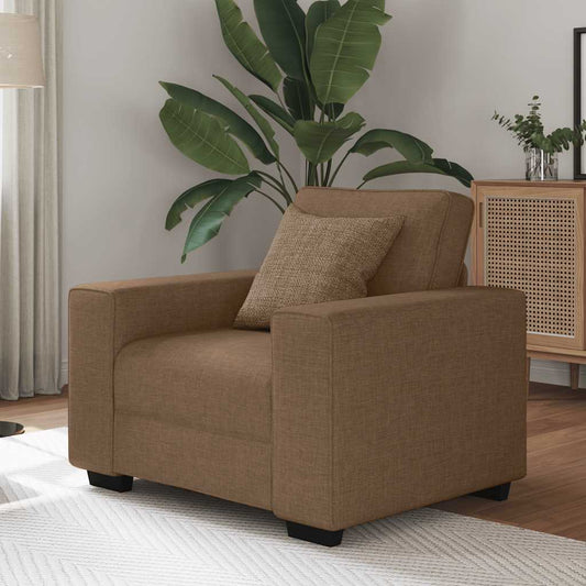 Poltrona tecido castanho