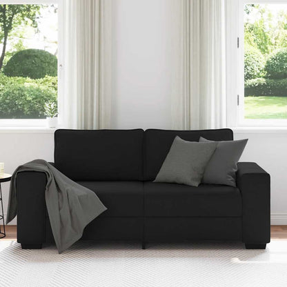 Sofá de 2 lugares tecido 140 cm preto
