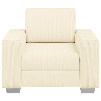 Poltrona tecido corduroy creme