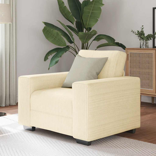 Poltrona tecido corduroy creme
