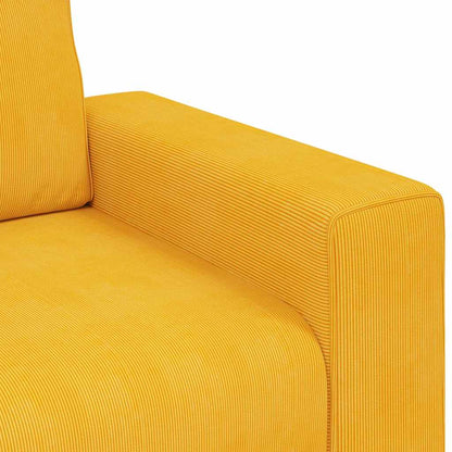 Poltrona tecido corduroy amarelo-claro