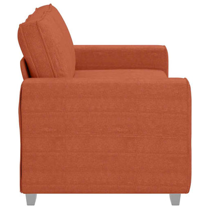 Sofá-luvas 140 cm tecido corduroy laranja vermelho