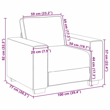 Sofá com almofada Cinza Nuvem 100 x 77 x 82 cm tecido