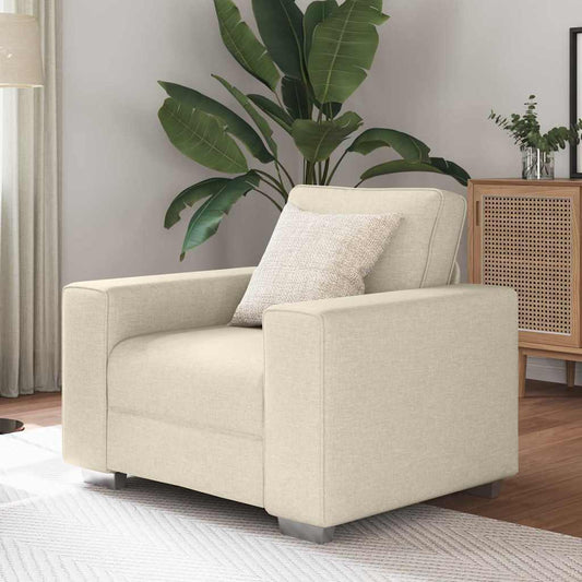 Sofá com almofada com travesseiro Bege 100 x 77 x 82 cm Linho