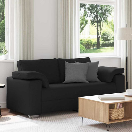 Sofá com almofada Preto 180 x 77 x 82 cm tecido