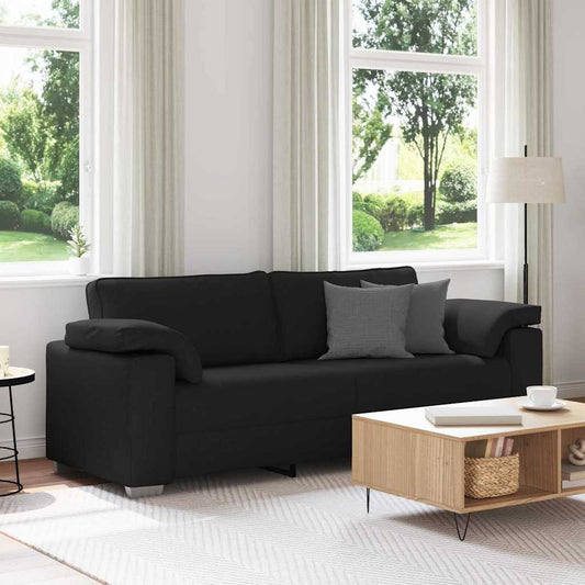 Sofá com almofada Preto 219 x 77 x 82 cm tecido