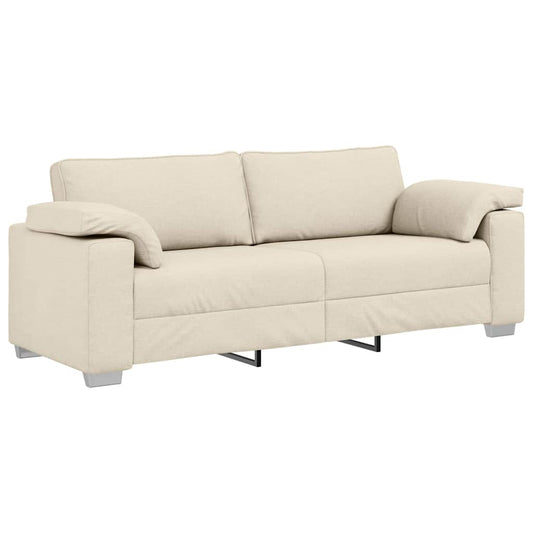 Sofá com almofada com travesseiro Bege 219 x 77 x 82 cm Linho