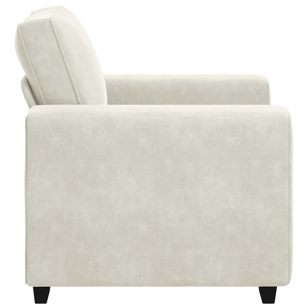 Poltrona veludo creme