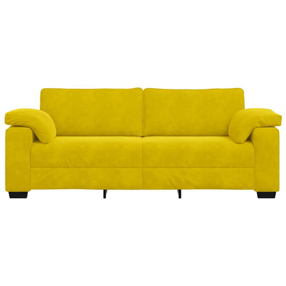 Sofá de 3 lugares 178 cm veludo amarelo