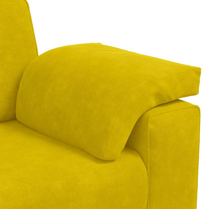Sofá de 3 lugares 178 cm veludo amarelo