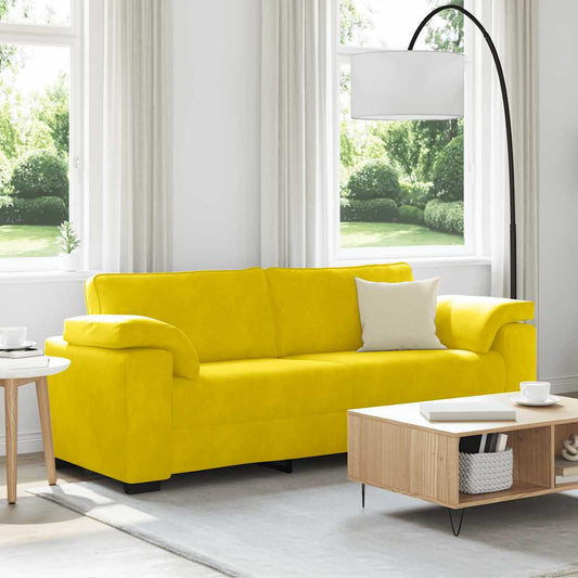 Sofá de 3 lugares 178 cm veludo amarelo