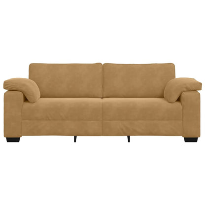 Sofá de 3 lugares 178 cm veludo castanho