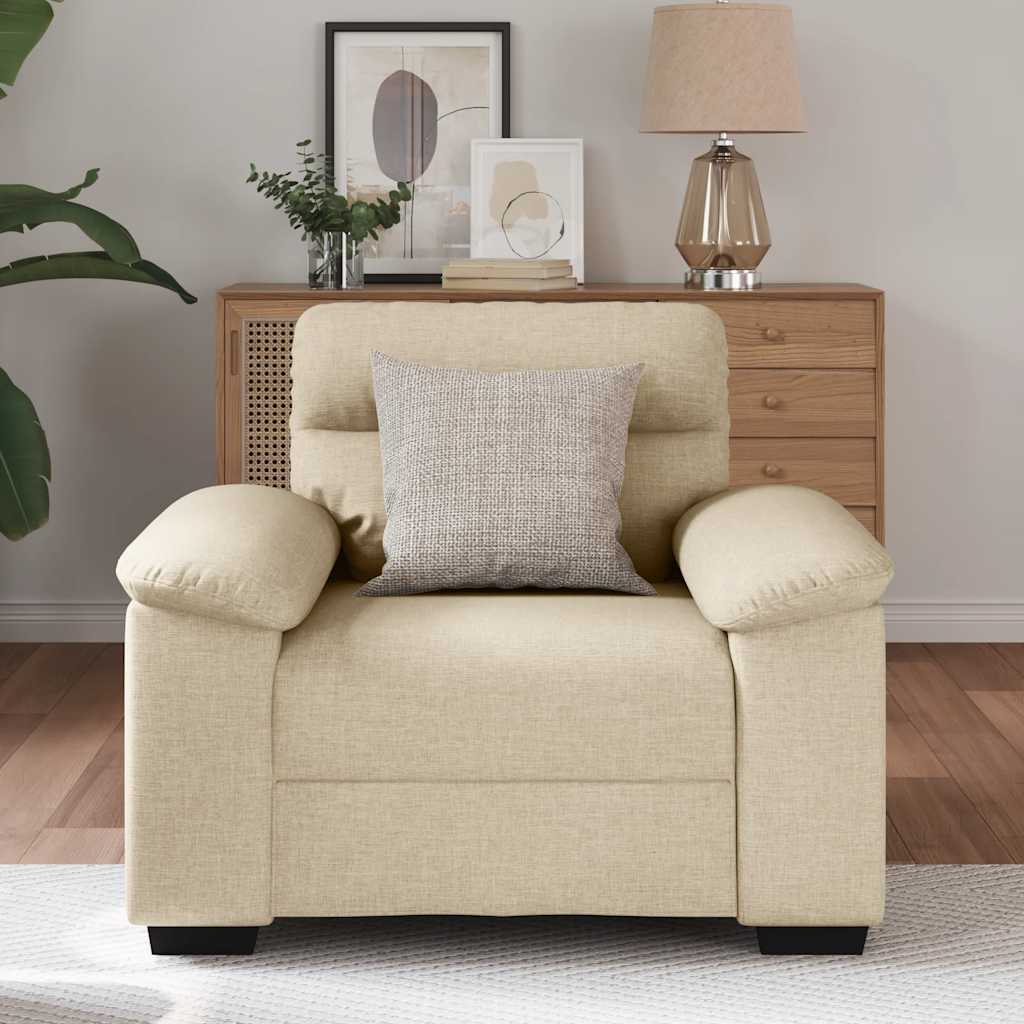 Poltrona tecido cor creme