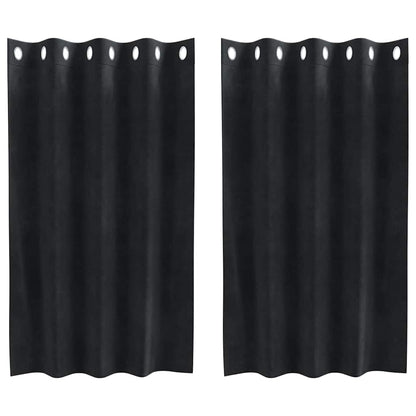 Cortinas com cortinas 2 pcs Preto 140 x 140 cm Veludo