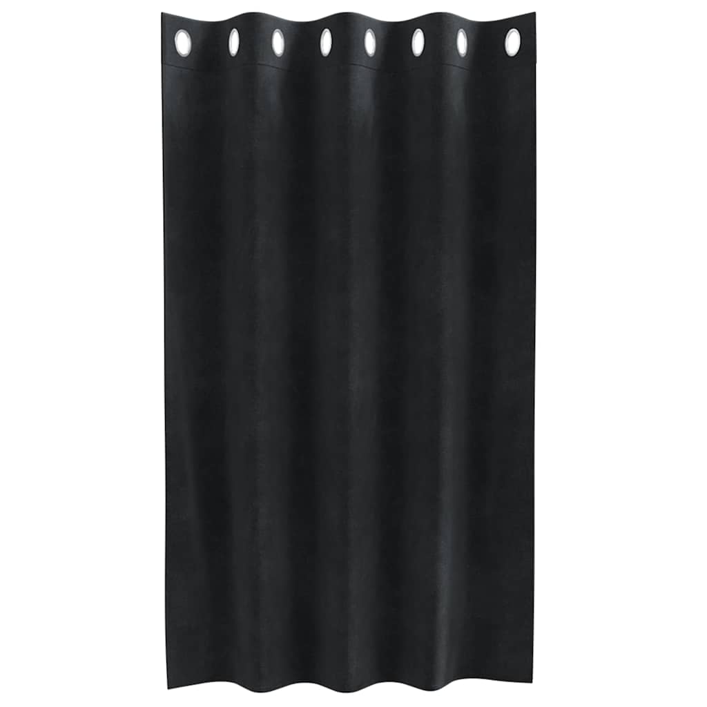 Cortinas com cortinas 2 pcs Preto 140 x 140 cm Veludo
