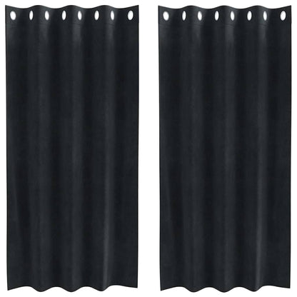 Cortinas com cortinas 2 pcs Preto 140 x 175 cm Veludo