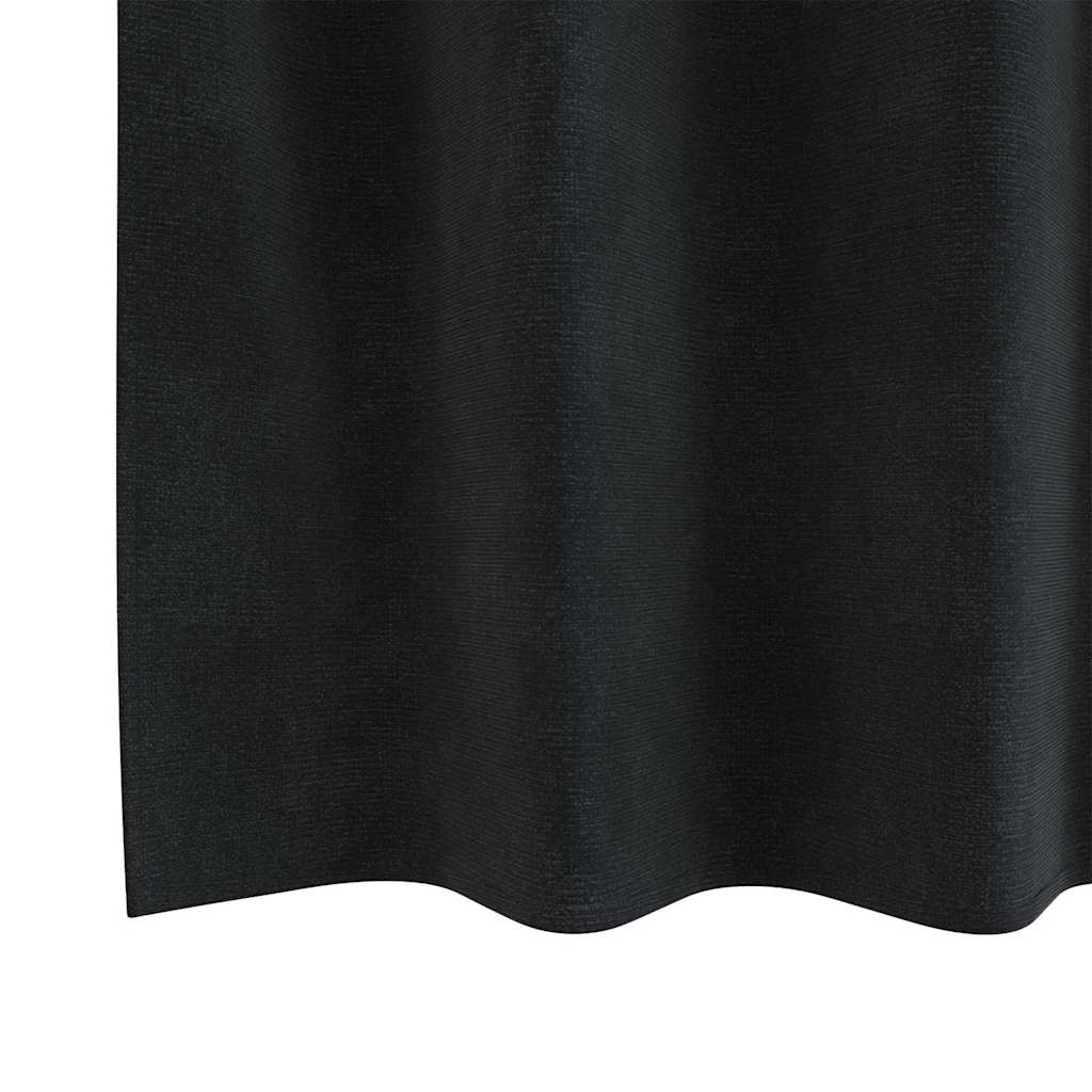 Cortinas com cortinas 2 pcs Preto 140 x 245 cm Veludo