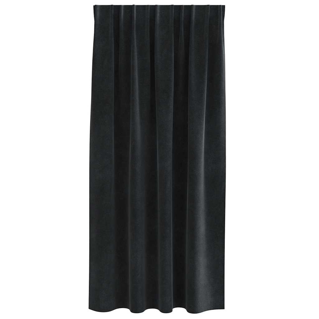 Cortinas com cortinas 2 pcs Preto 140 x 175 cm Veludo