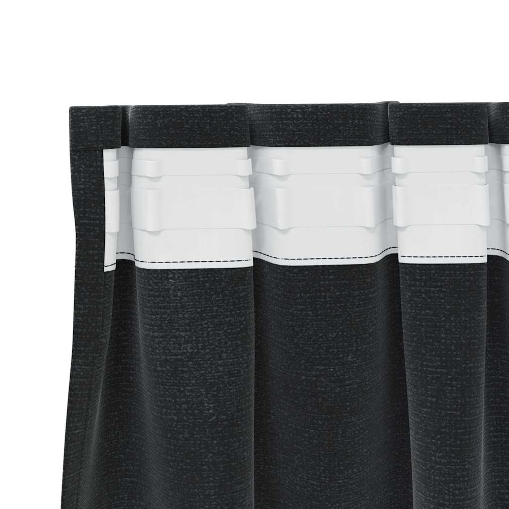 Cortinas com cortinas 2 pcs Preto 140 x 225 cm Veludo