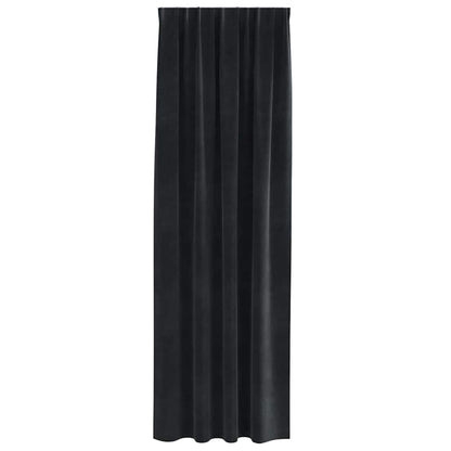 Cortinas com cortinas 2 pcs Preto 140 x 260 cm Veludo
