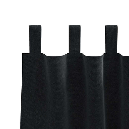 Cortinas com cortinas 2 pcs Preto 140 x 140 cm Veludo