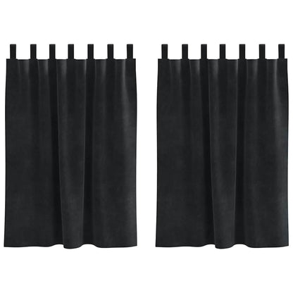 Cortinas com cortinas 2 pcs Preto 140 x 140 cm Veludo