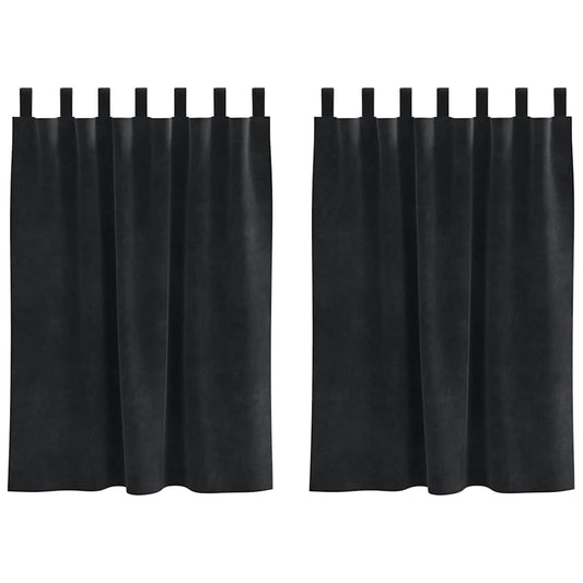 Cortinas com cortinas 2 pcs Preto 140 x 140 cm Veludo