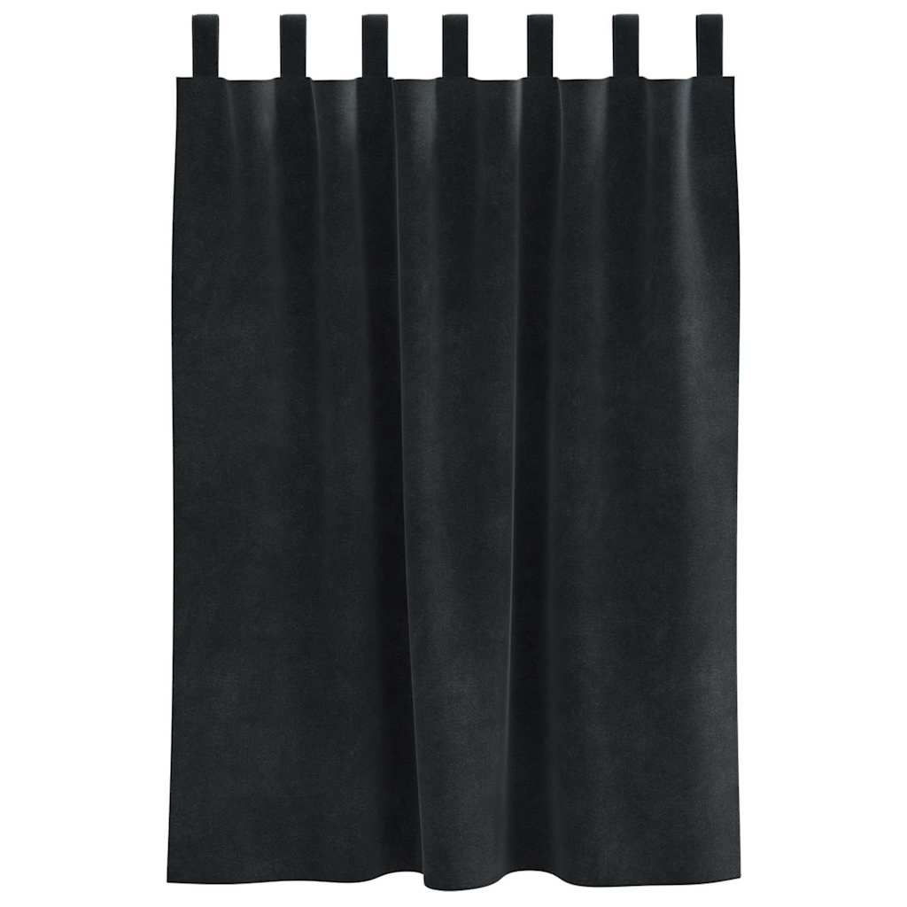 Cortinas com cortinas 2 pcs Preto 140 x 140 cm Veludo