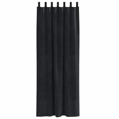 Cortinas com cortinas 2 pcs Preto 140 x 225 cm Veludo