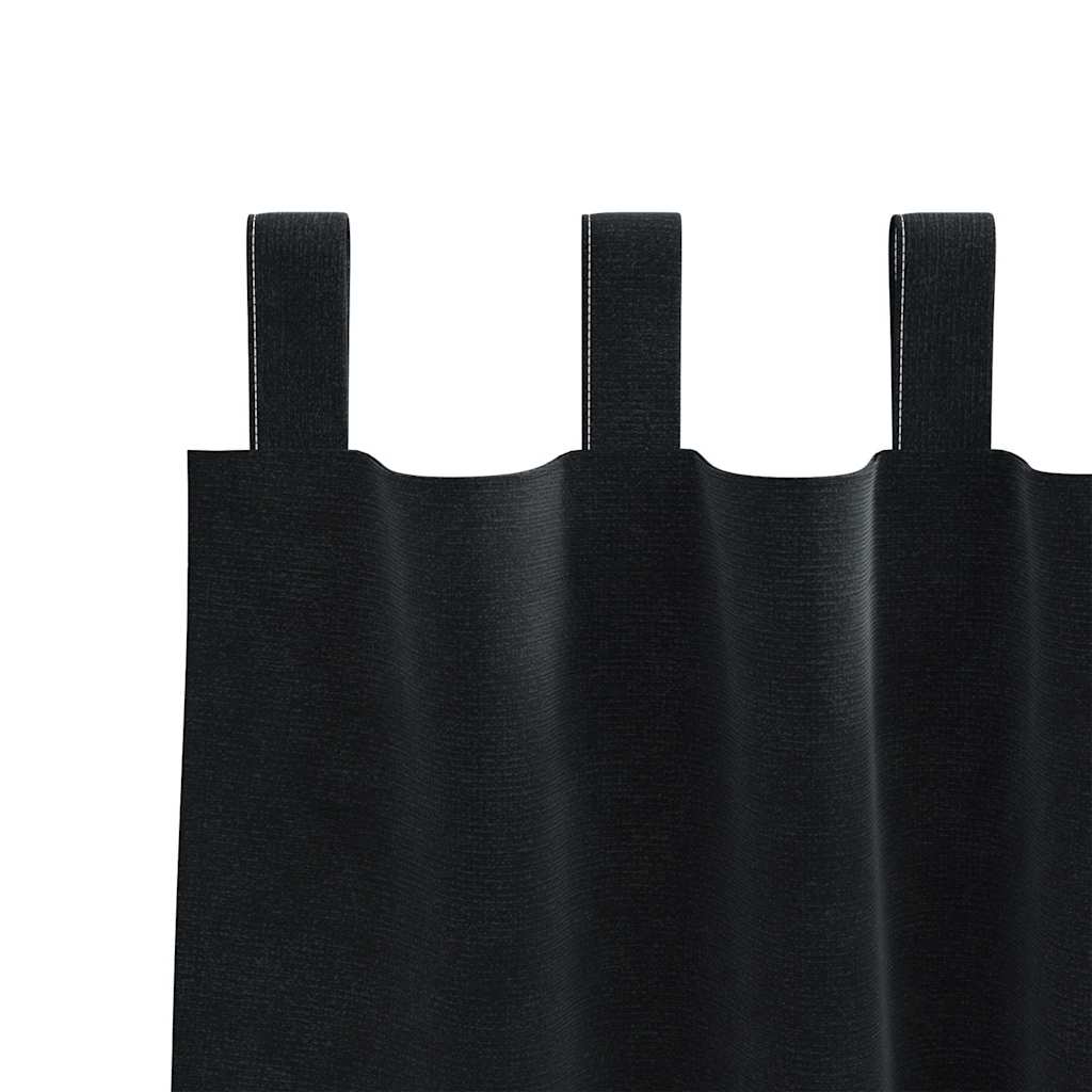 Cortinas com cortinas 2 pcs Preto 140 x 245 cm Veludo