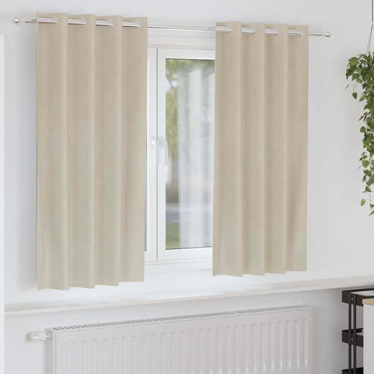 Cortinas com cortinas 2 pcs Creme 140 x 175 cm Veludo