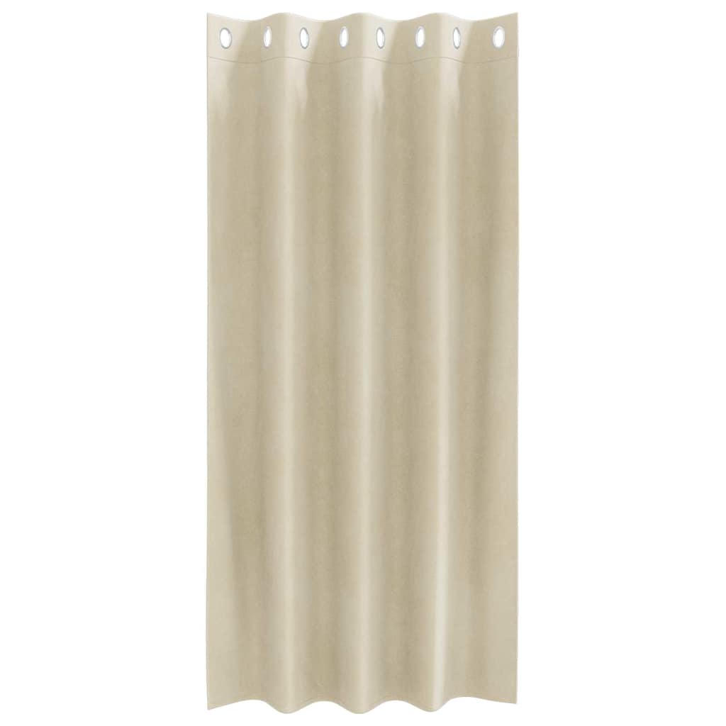 Cortinas com cortinas 2 pcs Creme 140 x 175 cm Veludo