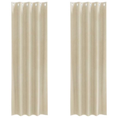 Cortinas com cortinas 2 pcs Creme 140 x 245 cm Veludo