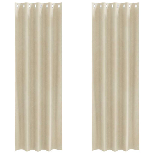 Cortinas com cortinas 2 pcs Creme 140 x 245 cm Veludo