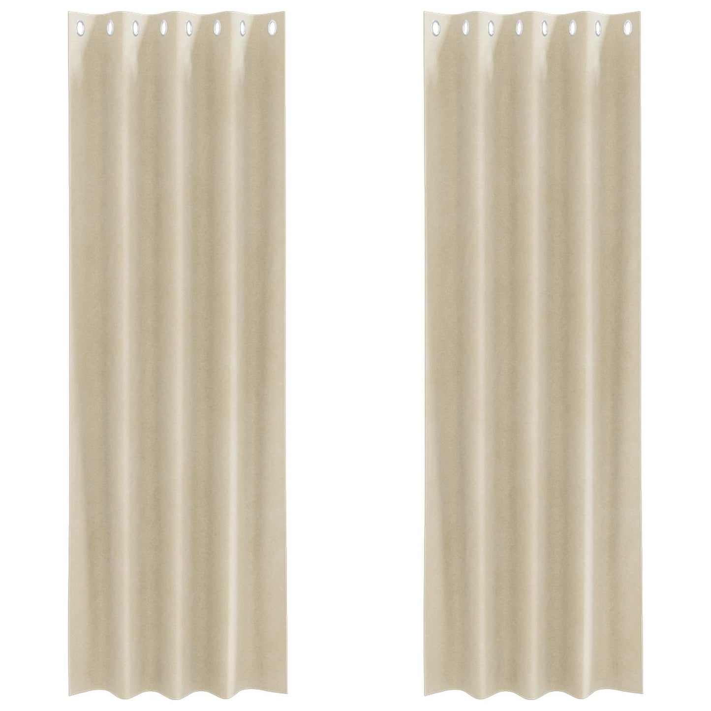 Cortinas opacas 2 pcs Creme 140 x 245 cm Veludo