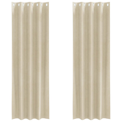Cortinas opacas 2 pcs Creme 140 x 245 cm Veludo